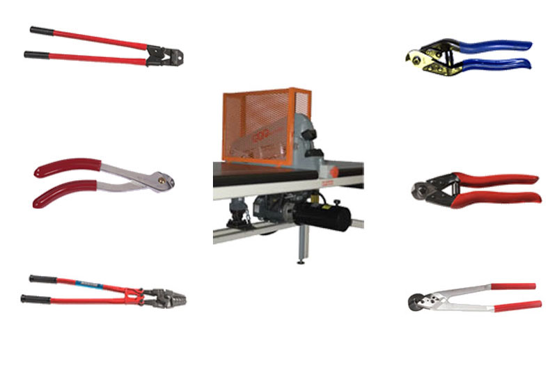 cable and wire cutting swaging tools